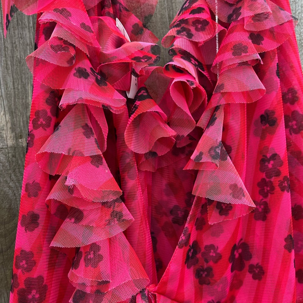 Philosophy di Lorenzo Serafini Pink Floral Ruffle Mini Dress - Unworn - Picture 7 of 9